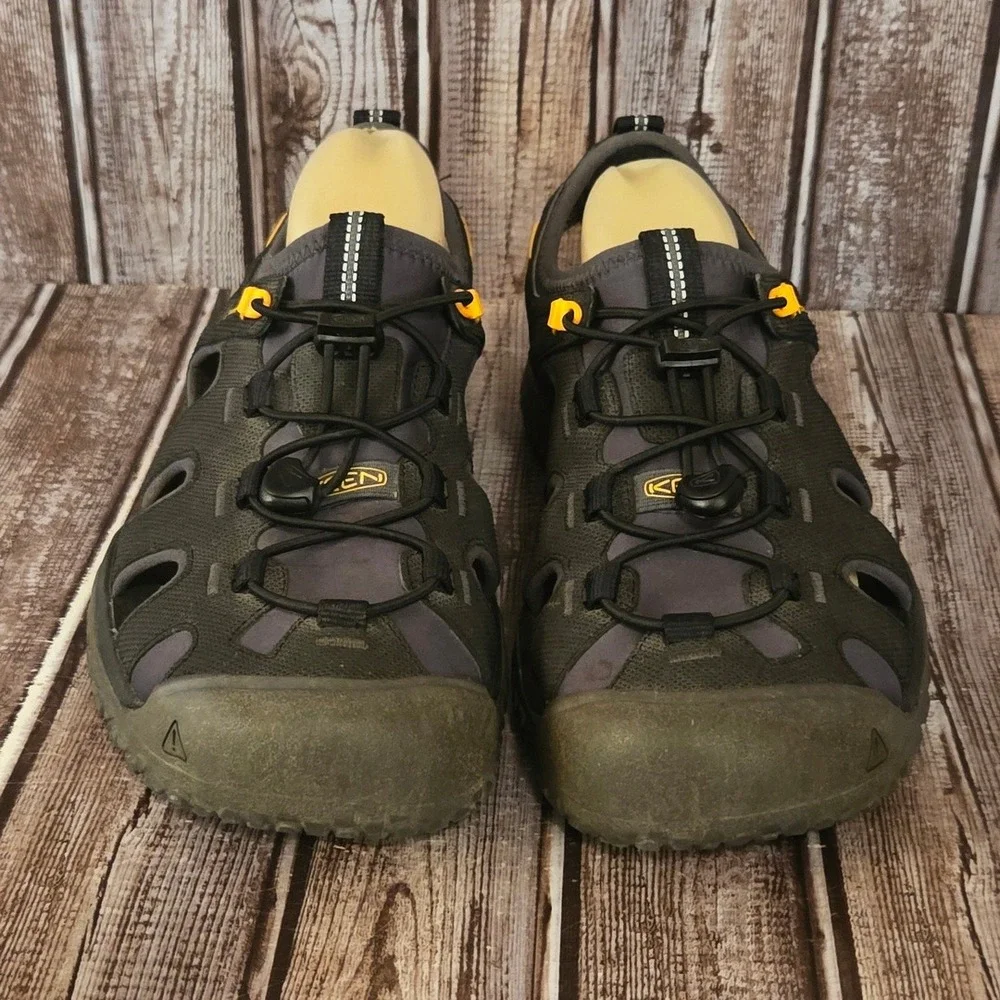 Sz 9 Mens Keen SOLR Black Grey Hiking Rafting Water Sport Sandals VGUC